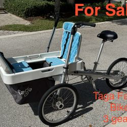 Taga Bike Stroller 3 Wheels Seats 2 Kids
