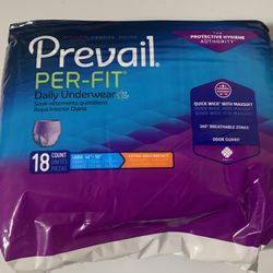 PACK OF18 PREVAIL PER-FIT WOMEN'S DAILY UNDERWEAR LARGE 44"-58" EXTRA ABSORBENCY NEW