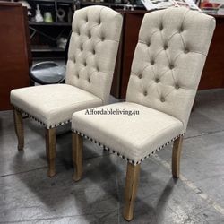 Beige Dining Chairs Set Of 2 Brand New In Box 
