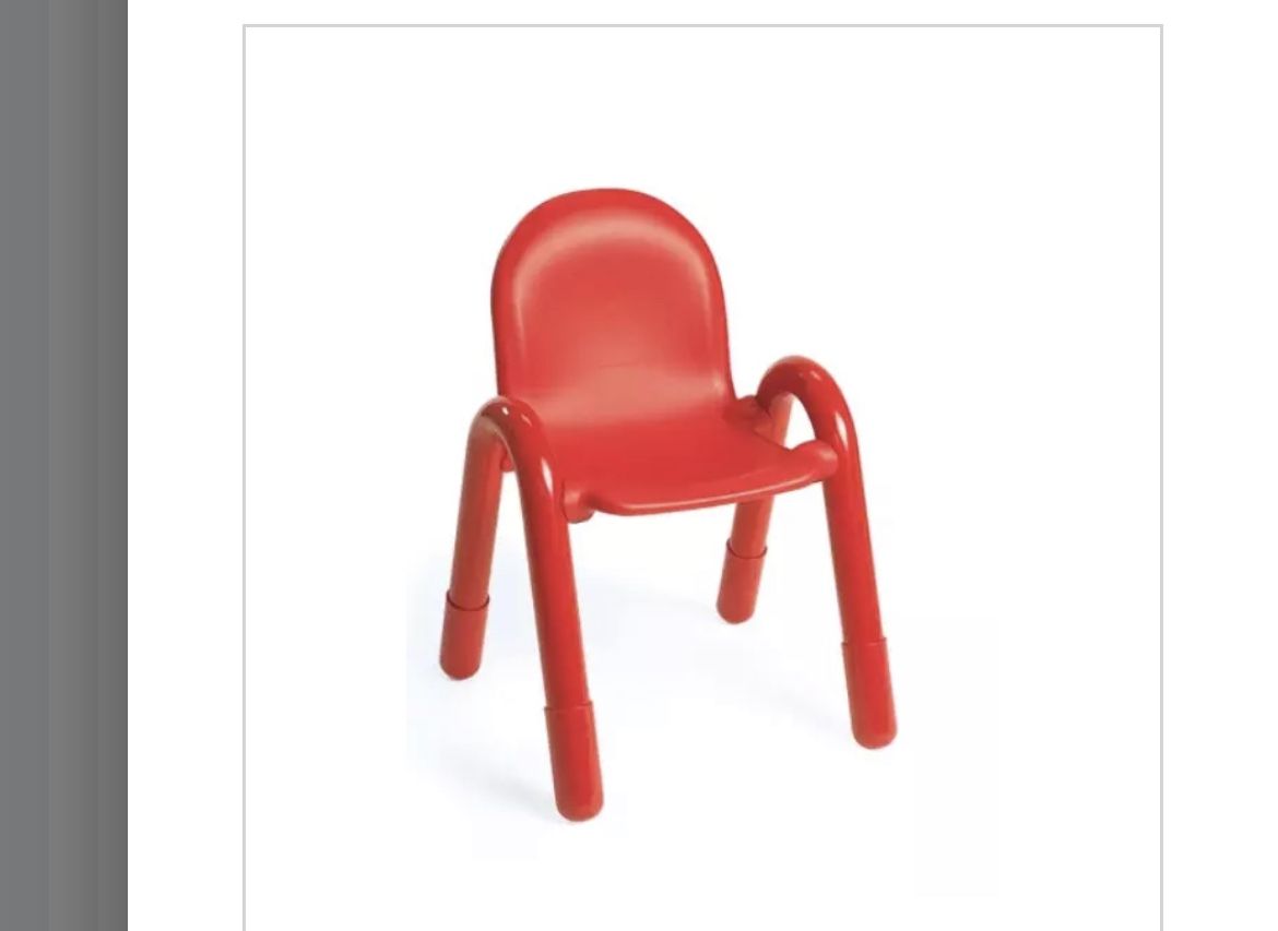 9\"H BaseLine Chair, Red AB7909PR, Preschool, Daycare And Homeschool Furniture, Flexible Classroom Seating, Kids School Desk And Activity Chair