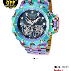 Invicta Reserve Venom Viper Master Calendar 51mm Iridescent Steel Watch #39263