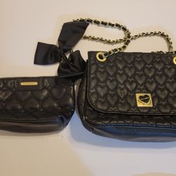Betsey Johnson Puffy Heart Handbag and Case REPAIR