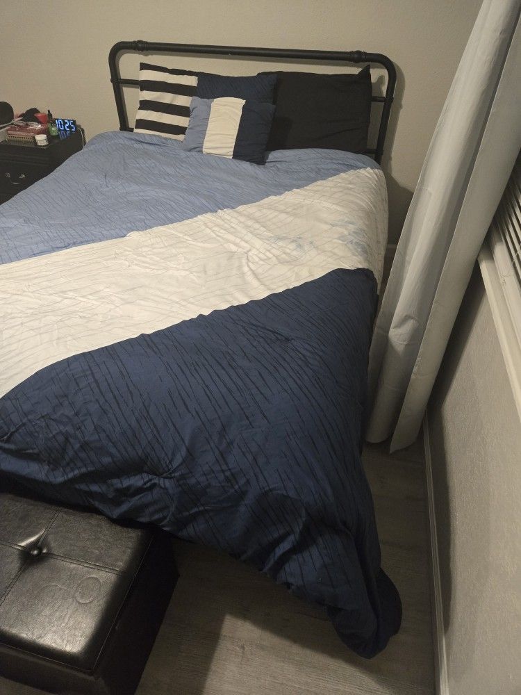 Queen Sized Bed Frame and Medium Firm Mattress