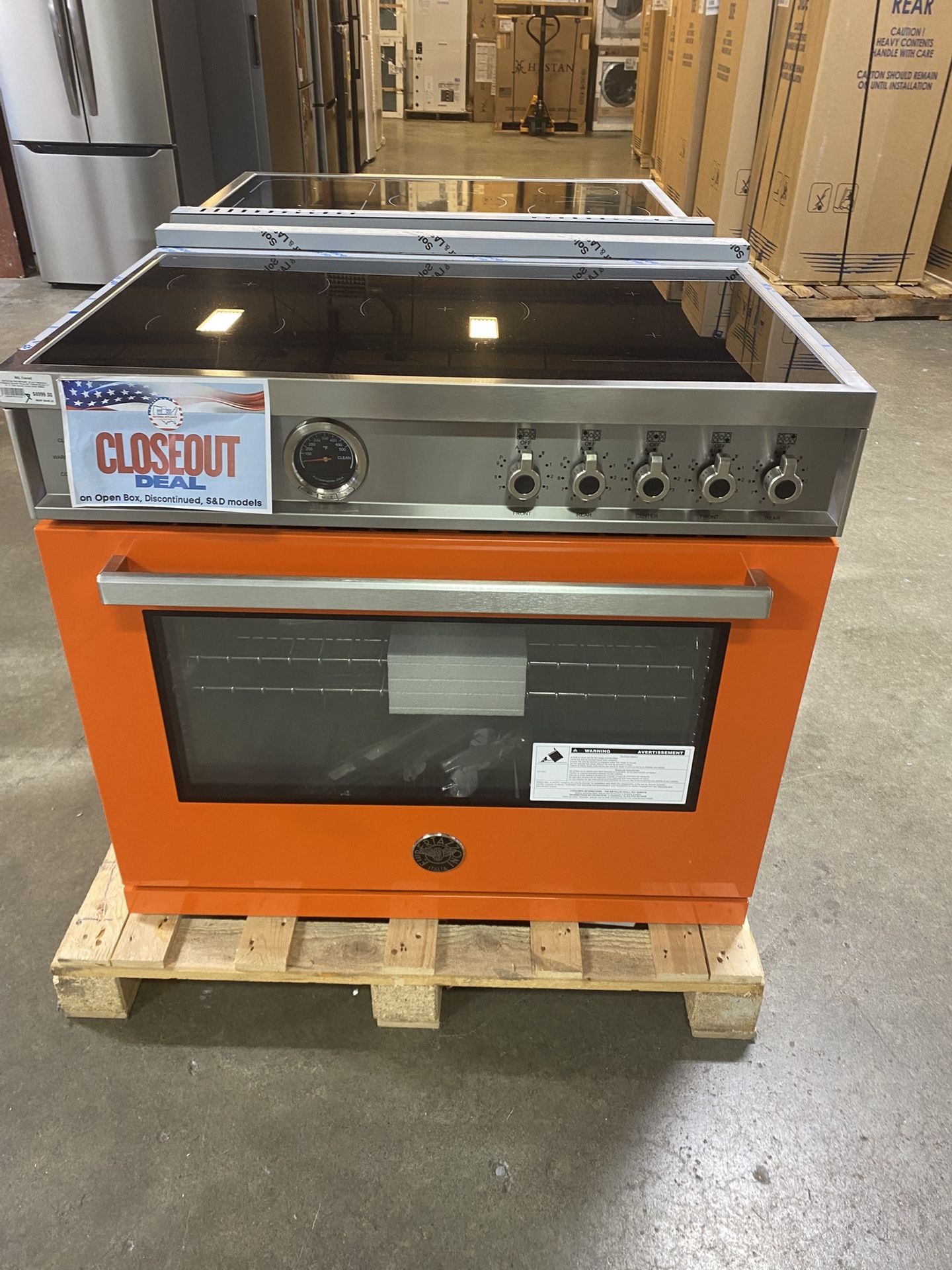 Bertazzoni Professional Series PROF365INSART 36 Inch Freestanding Professional Induction Range with 5 Element Burners National Appliance Liquidators