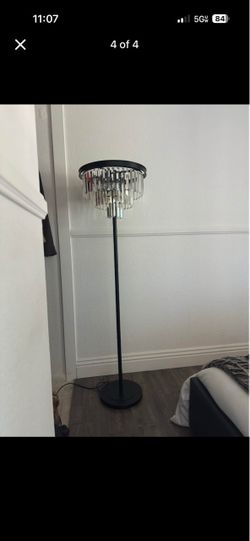 NEW Modern Tiered Crystal Floor Lamp