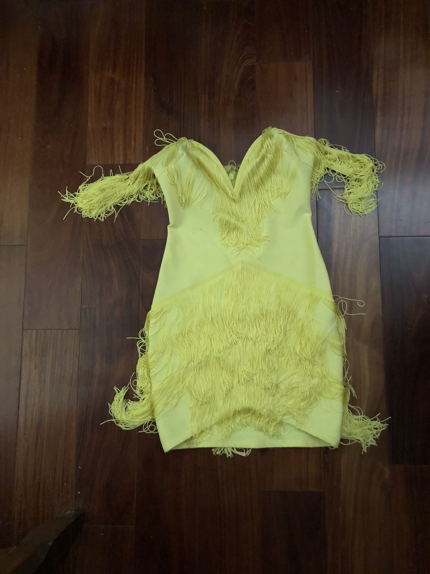 Yellow fringe dress