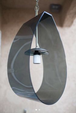 Vintage 1960's smoked lucite hanging lamp
