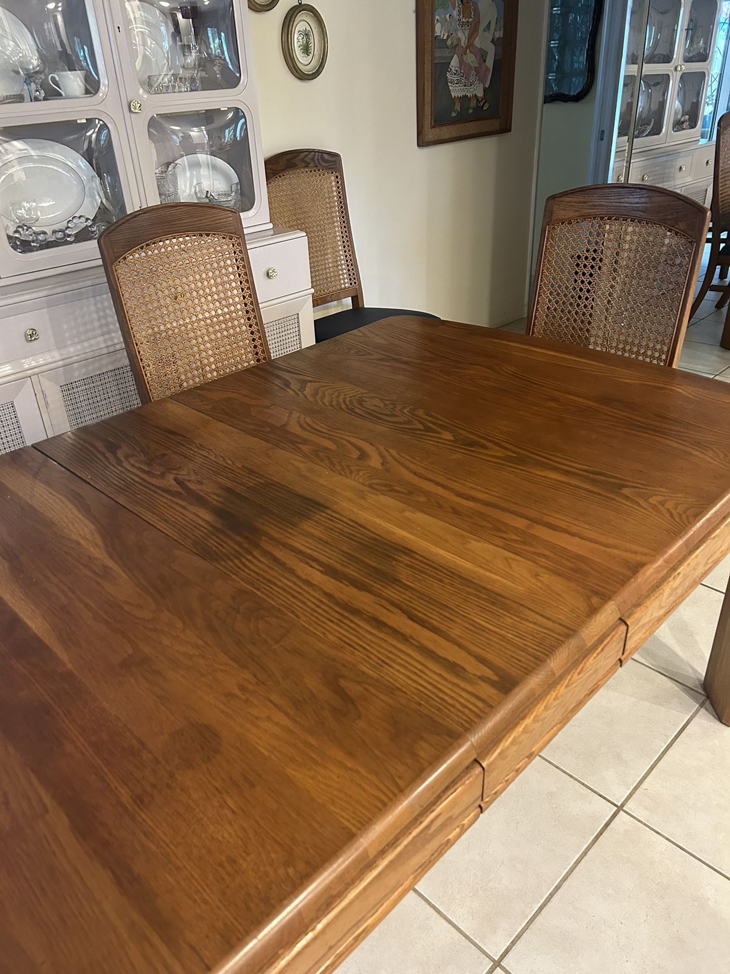 Oak dining table and 8 Chairs
