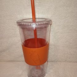 DUNKIN DONUTS COLD BEVERAGE SIPPER 24OZ TRAVEL MUG CUP LOGO