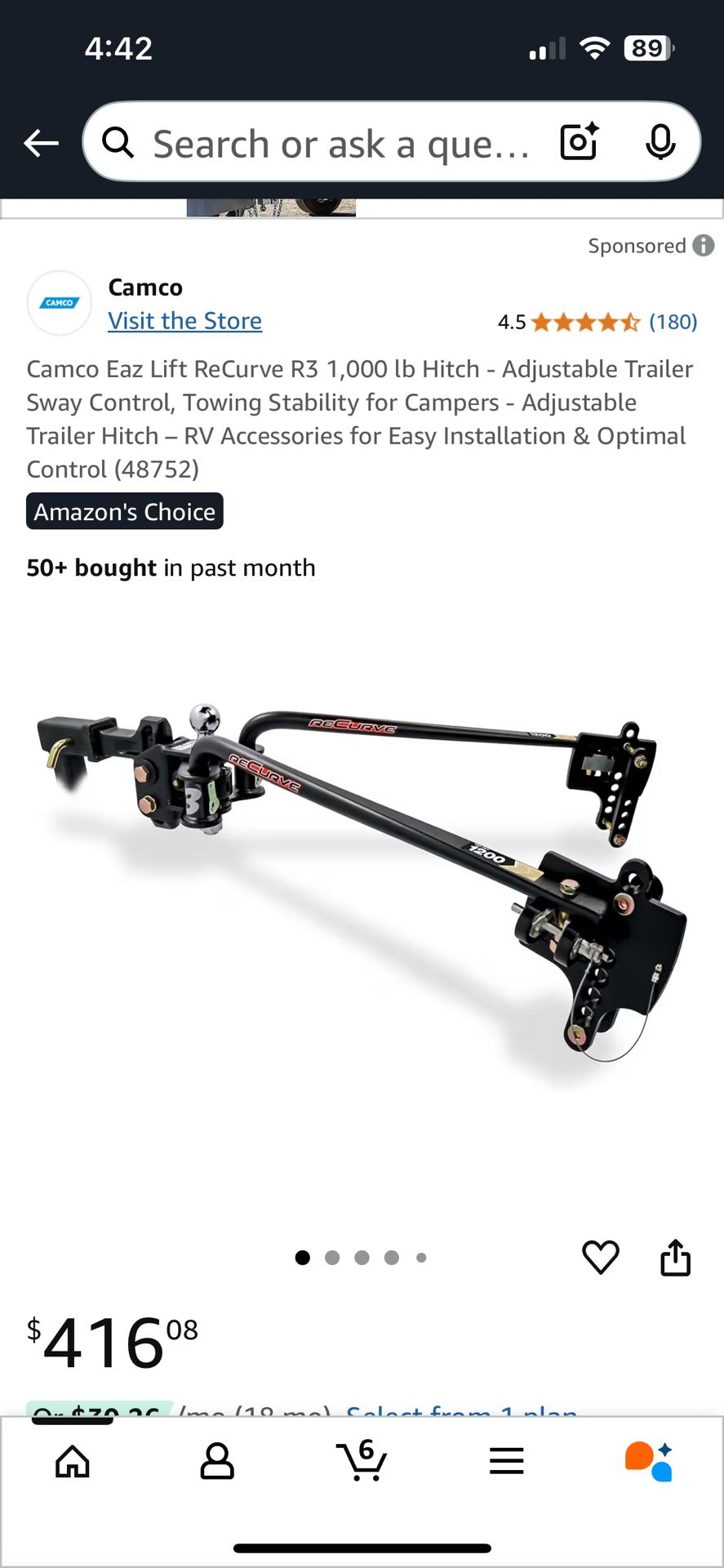 Camco Recurve 3 Weight Distribution Hitch