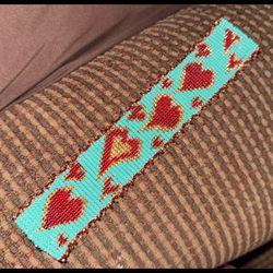 beaded heart turquoise bracelet with magnetic clasps