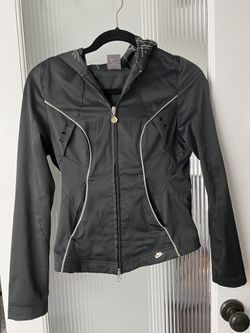 Black Ladies Nike Hoodie Windbreaker Jacket XS
