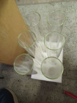 New! 6 -15"x 3" glass hurricane tubes.