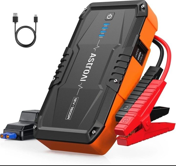 NEW AstroAI S8 Car Battery Jump Starter 1500A Battery Pack (Orange)