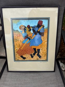 Paul Nzalamba “The Farmers” Signed Art Print Framed – Uganda African Art