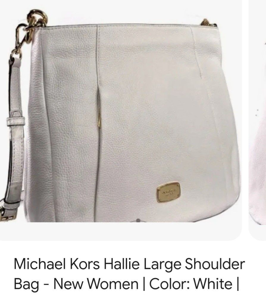 Michael Kors Hallie Large Shoulder Bag - New Women | Color: White