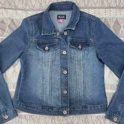 Girls Denim Jacket, Dark Washed With Buttons & Front Pockets,  Size 14!