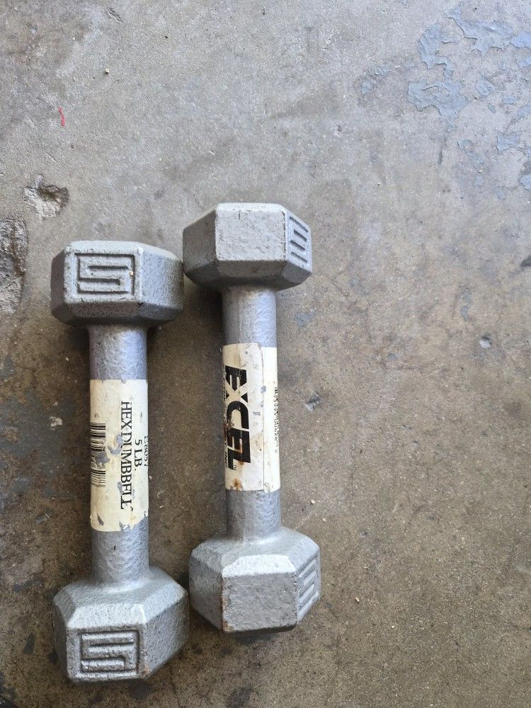 Pair Of 5 Lbs Dumbells 