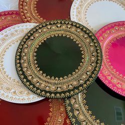 Henna /paan / snacks charger plates for wedding or parties