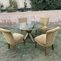 Dining Set A Glass Table And 4 Chairs