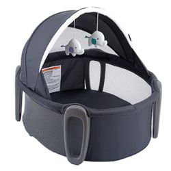 Pamo Babe Portable Bassinet And Play Space On-The-Go Baby Dome With Toys And Canopy
