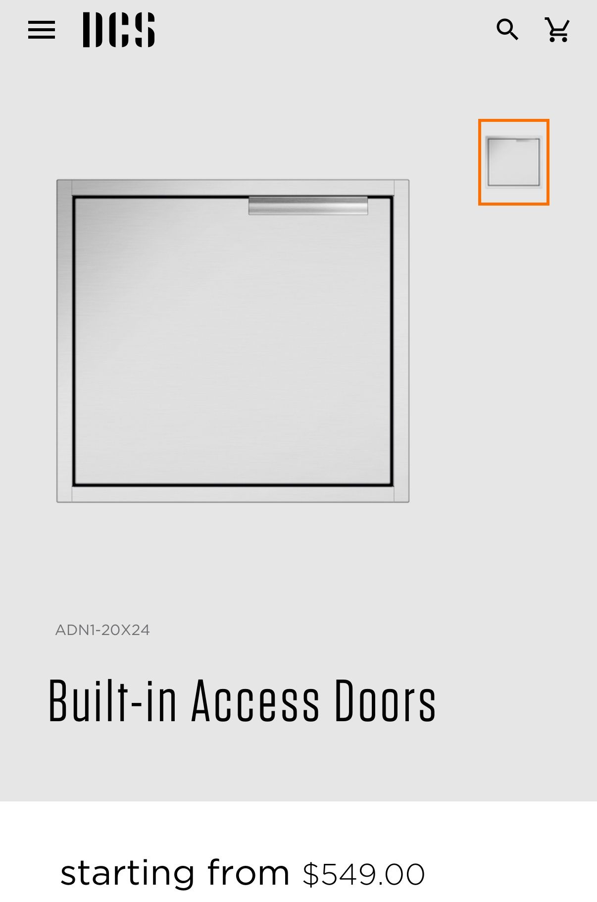BBQ Area - Outdoor access door 20x24