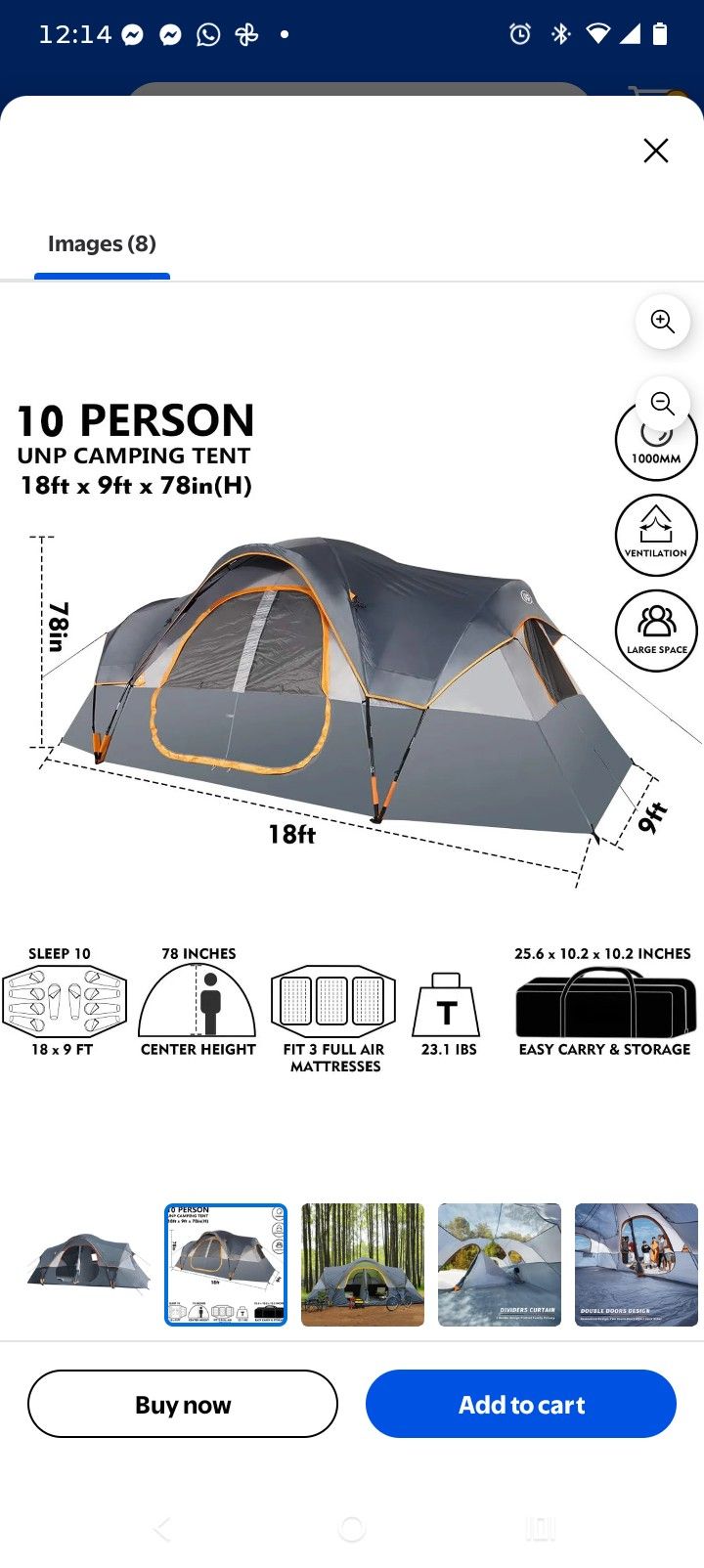 UNP 10 Person Cabin Tent