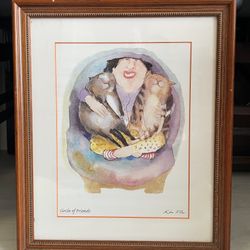 Circle of Friends -Erika Oller- Wooden Frame-14x16.5
