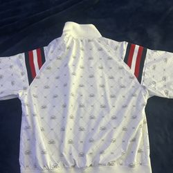 AVIREX 90s Vintage Men’s Hip-Hop Fashion Off White Zip-Up Lightweight Jacket L