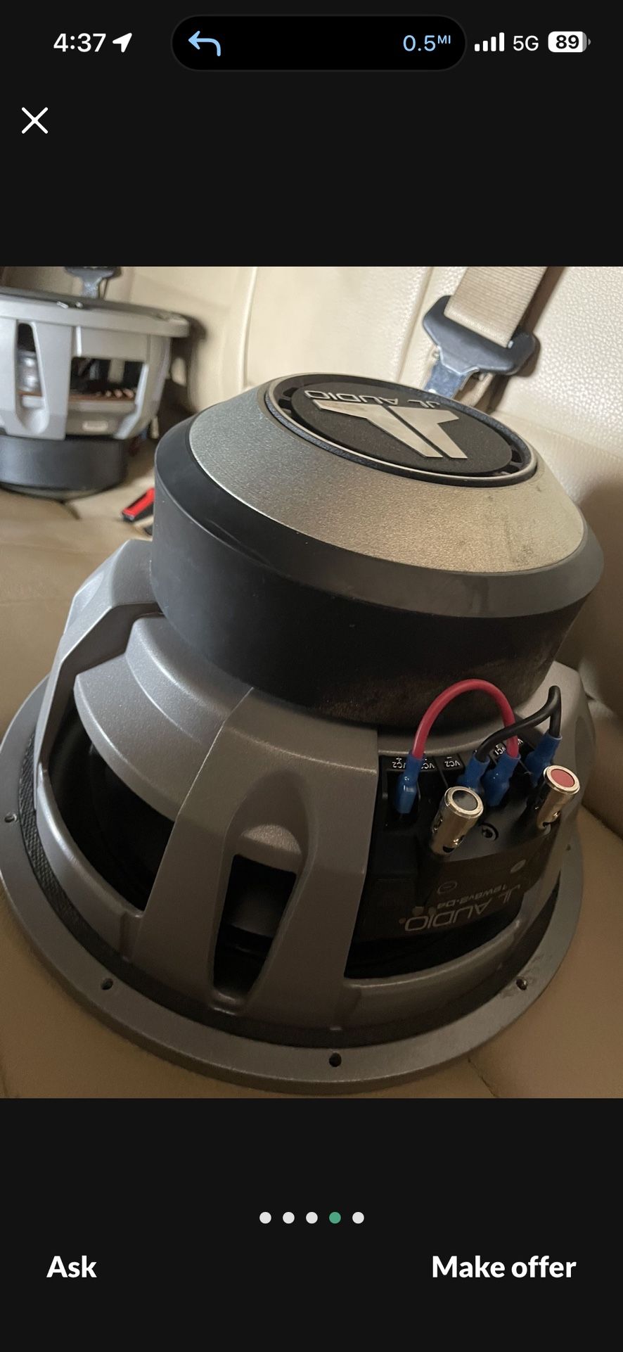 (1) 12” JL W6 v2 D4 Subwoofer