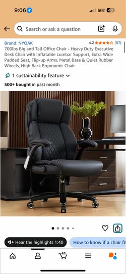NYOAK 700LB Heavy-Duty Executive Office Chair – Brand New