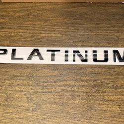1Pc Set PLATINUM Door Rear Emblem 3D Car Badge Nameplate Logo Letter BLACKOUT