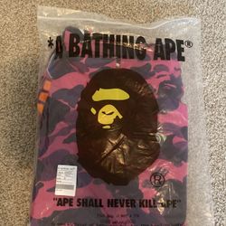 Purple Camo BAPE hoodie (size:SMALL)