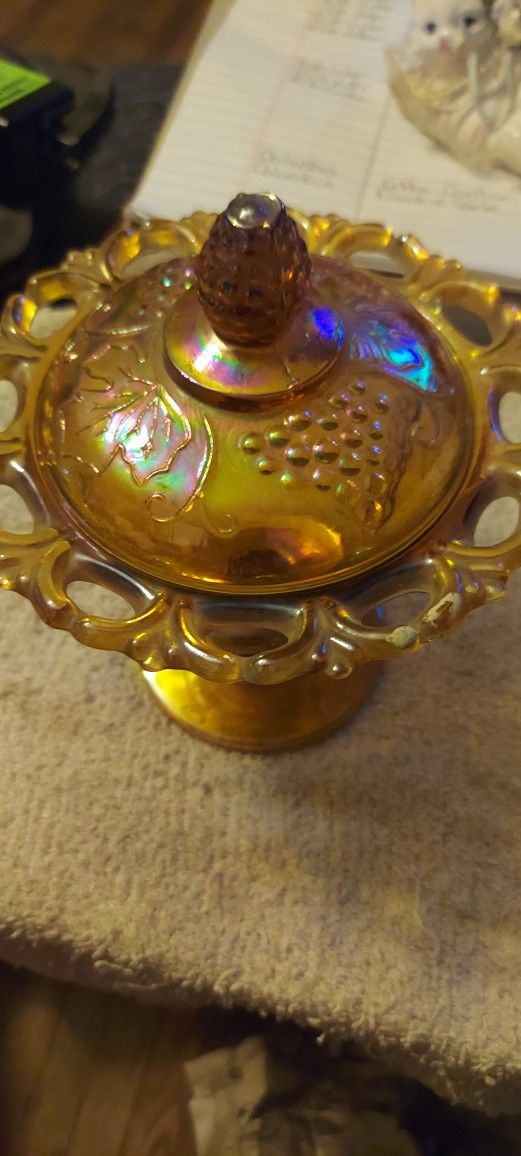 Carnival Glass Candy Dish