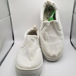 Size 11 Child, white canvas slip-on sneakers