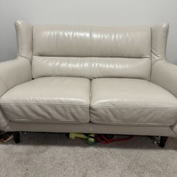 Milton Leather Beige Sofa and Love seat (from Macy’s)
