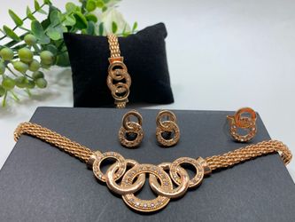 Jewelry Set, 18K Gold Plated, 5 Piece