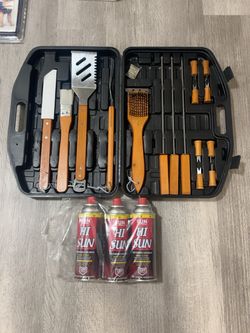 BBQ Tool Set with Butane Canisters
