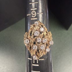 14k Nugget Diamond Ring