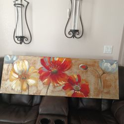 2 Large Flower Painting 