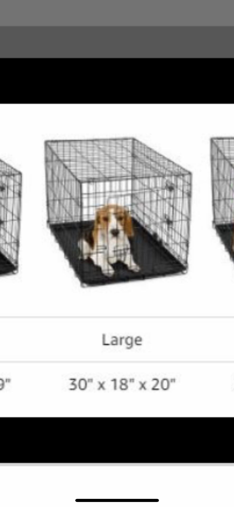 Large black dog crate used