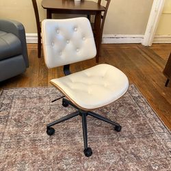 MCM office chair - walnut and cream