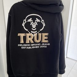 True Religion Medium Black Hoodie -NWT 