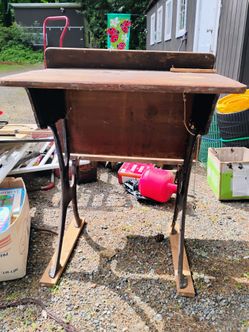 wood cast iron schoolhouse School desk