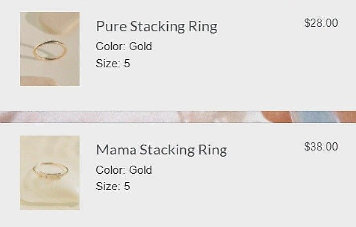 "Mama" stacking Rings, NON TARNISH, Size 5