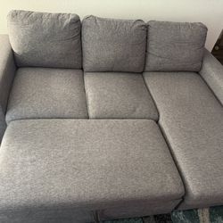L Shaped Sectional Sleeper Sofa Bed, Reversible Pull Out Couch with Storage Chaise