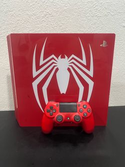Sony PlayStation 4 Pro PS4 Marvel's Spider-Man 1TB Limited Edition Console and controller comes with all wires as well