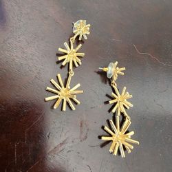 BaubleBar Horizon Triple Starburst Drop Earrings - Gold
