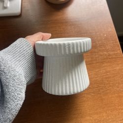 Modern Textured Ceramic Planter/Vase/canddles – Gray