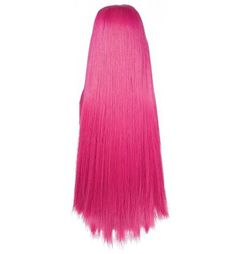 Bright Pink Extra Long Straight Synthetic Wig with Long Layers in Front
